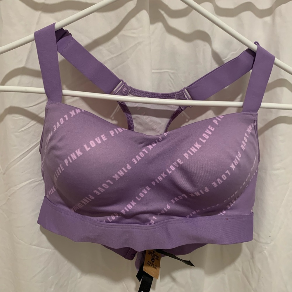 Pink sports bra with back clasp